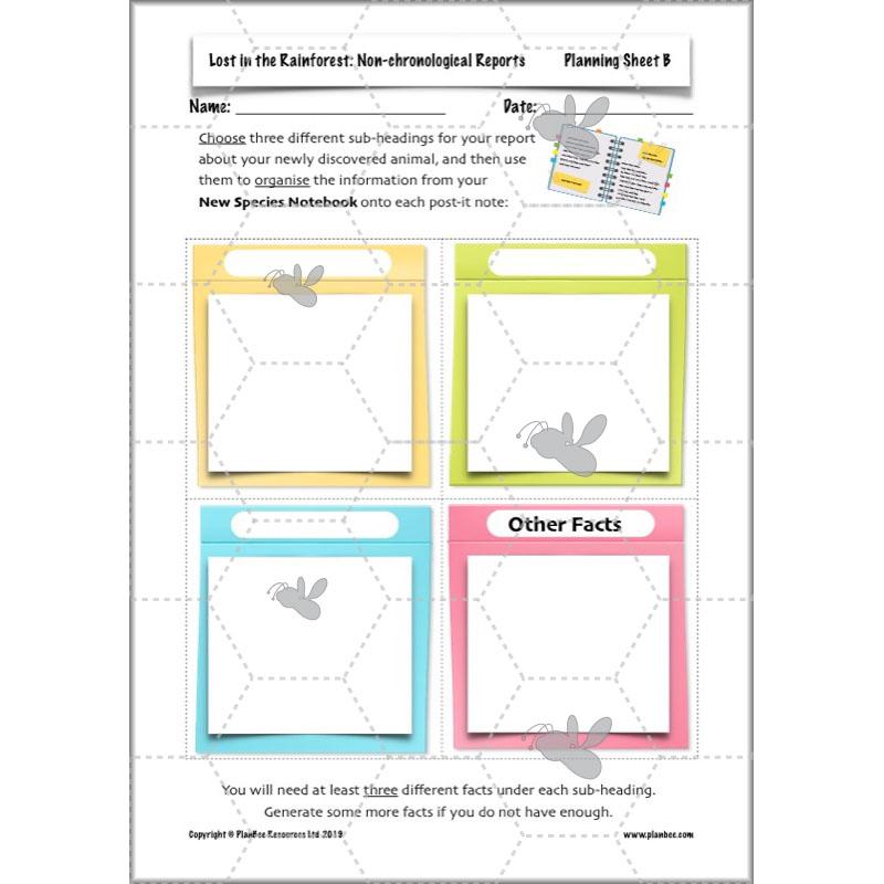 PlanBee Lost in the Rainforest: Non chronological Reports Year 3 English Plans & Resources