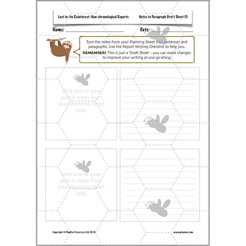 PlanBee Lost in the Rainforest: Non chronological Reports Year 3 English Plans & Resources