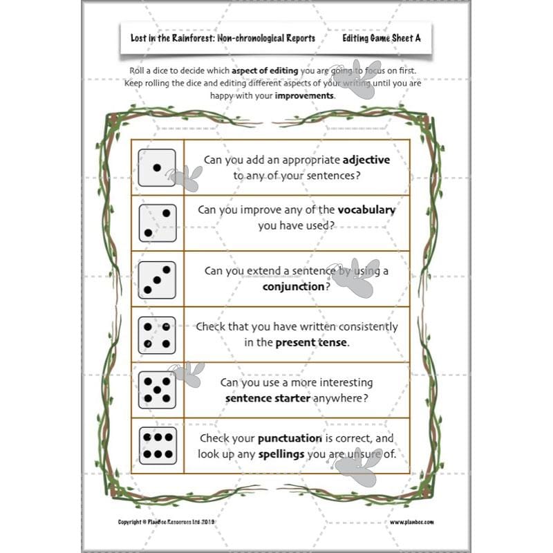 PlanBee Lost in the Rainforest: Non chronological Reports Year 3 English Plans & Resources