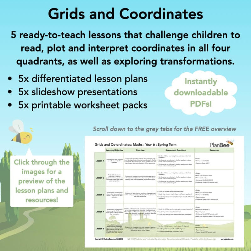 Grids and Coordinates Year 6 Maths Lesson by PlanBee
