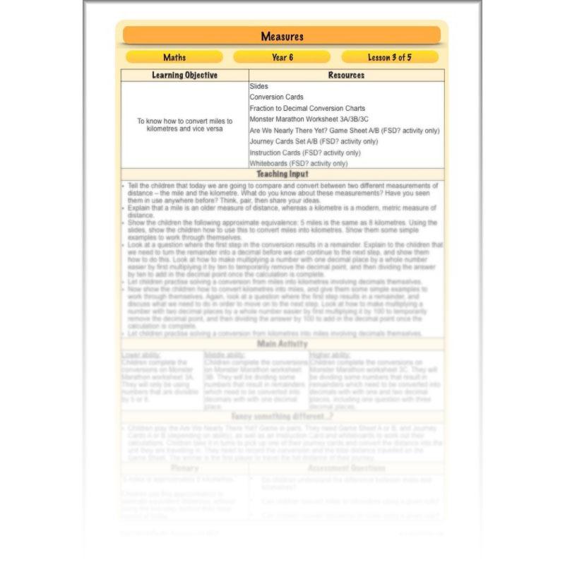 PlanBee Measures Year 6 Maths Lesson Planning and Resources