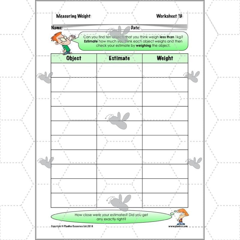 PlanBee Measuring Weight - Measurement: Primary Year 4 Maths Planning KS2