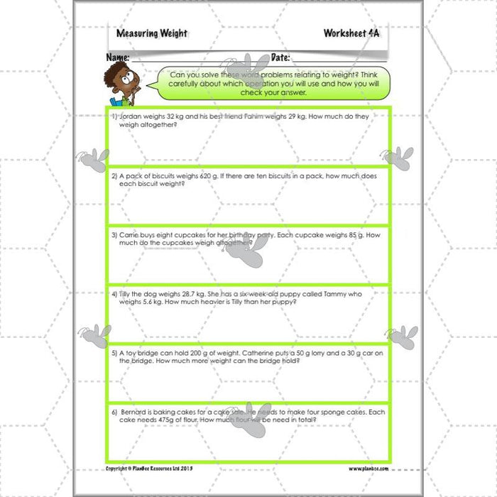 PlanBee Measuring Weight - Measurement: Primary Year 4 Maths Planning KS2