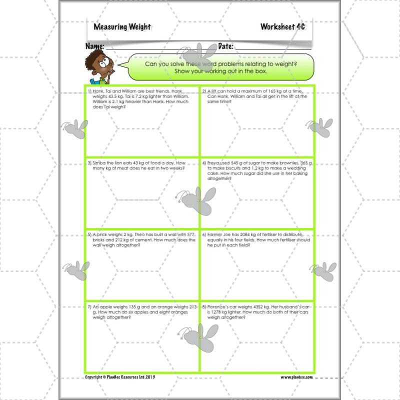 PlanBee Measuring Weight - Measurement: Primary Year 4 Maths Planning KS2