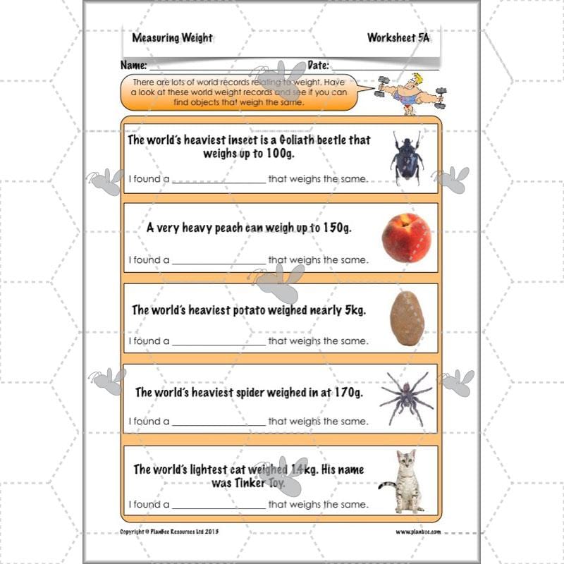 PlanBee Measuring Weight - Measurement: Primary Year 4 Maths Planning KS2