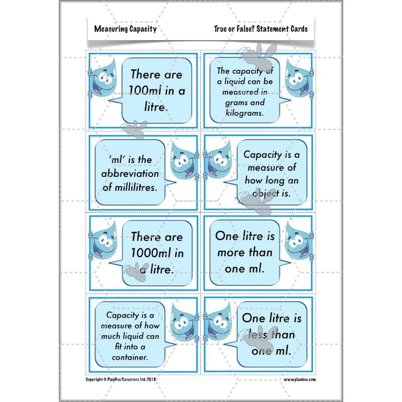 PlanBee Measuring Capacity Year 4 Maths Lesson Planning Pack