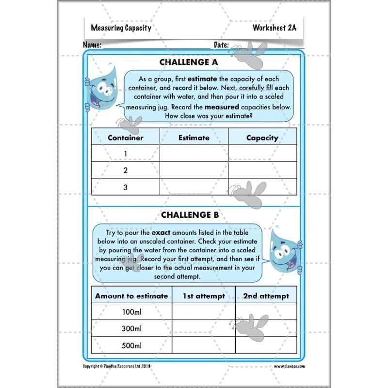 PlanBee Measuring Capacity Year 4 Maths Lesson Planning Pack
