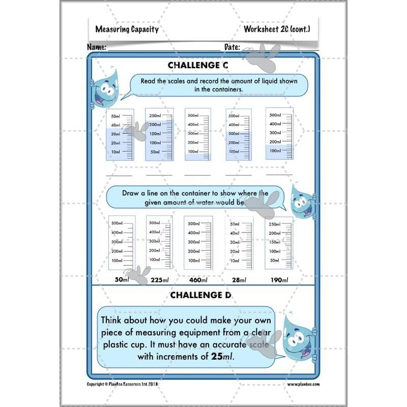 PlanBee Measuring Capacity Year 4 Maths Lesson Planning Pack