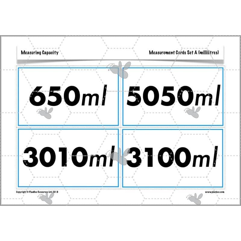 PlanBee Measuring Capacity Year 4 Maths Lesson Planning Pack