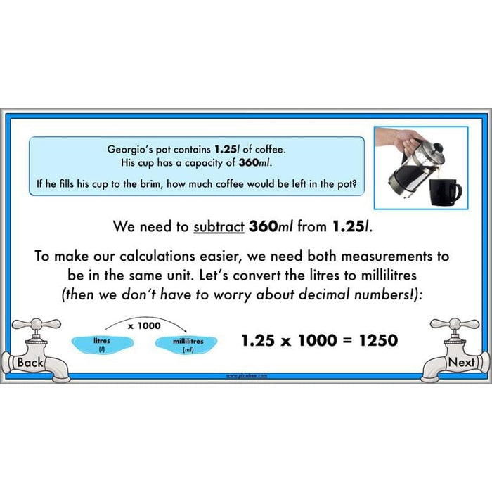 PlanBee Measuring Capacity Year 4 Maths Lesson Planning Pack