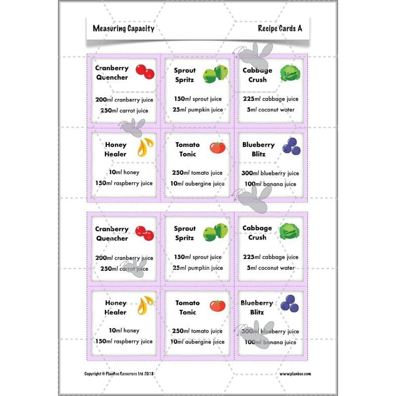 PlanBee Measuring Capacity Year 4 Maths Lesson Planning Pack