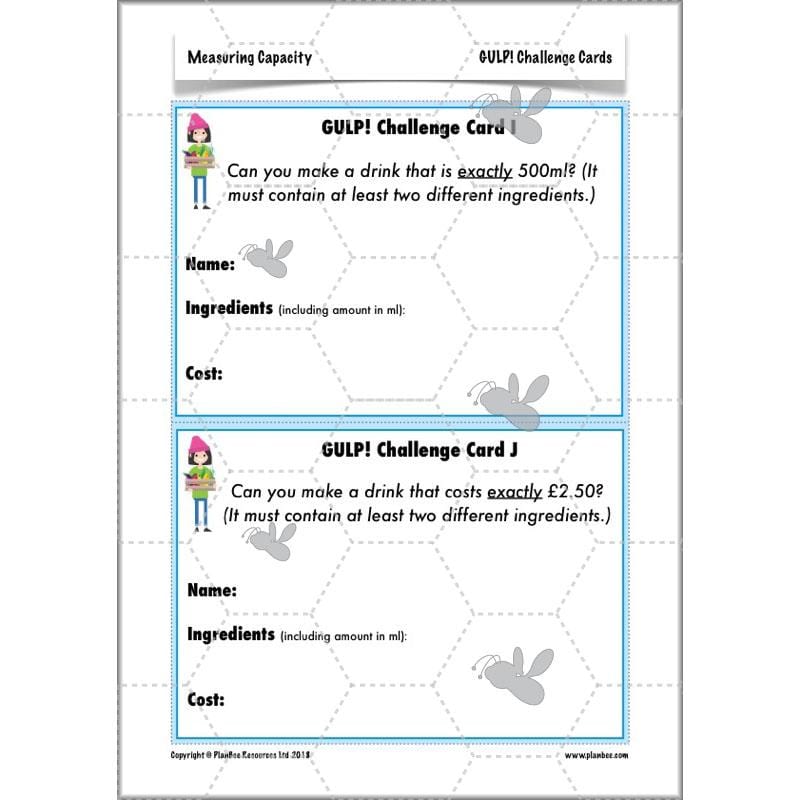 PlanBee Measuring Capacity Year 4 Maths Lesson Planning Pack