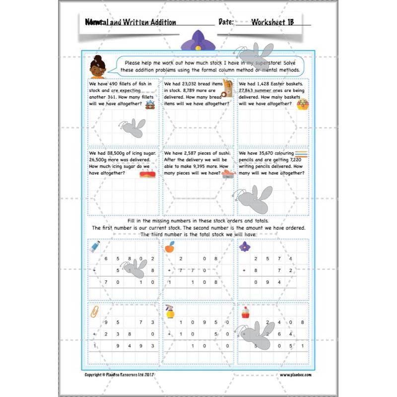 PlanBee Mental & Written Addition - Year 5 Maths Planning - PlanBee