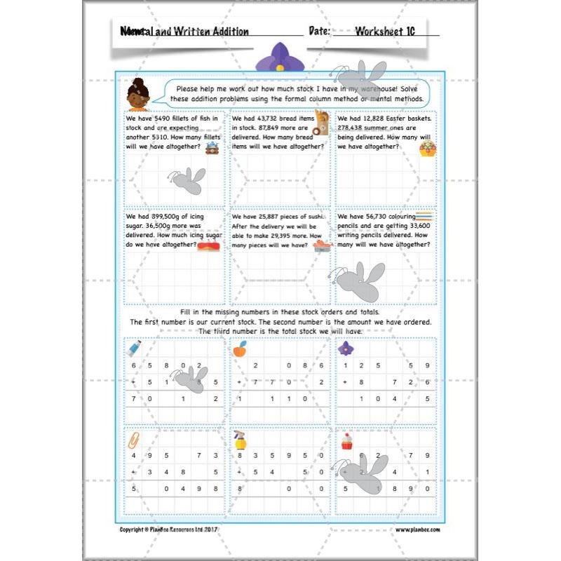 PlanBee Mental & Written Addition - Year 5 Maths Planning - PlanBee