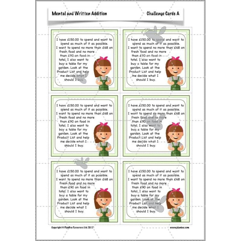 PlanBee Mental & Written Addition - Year 5 Maths Planning - PlanBee