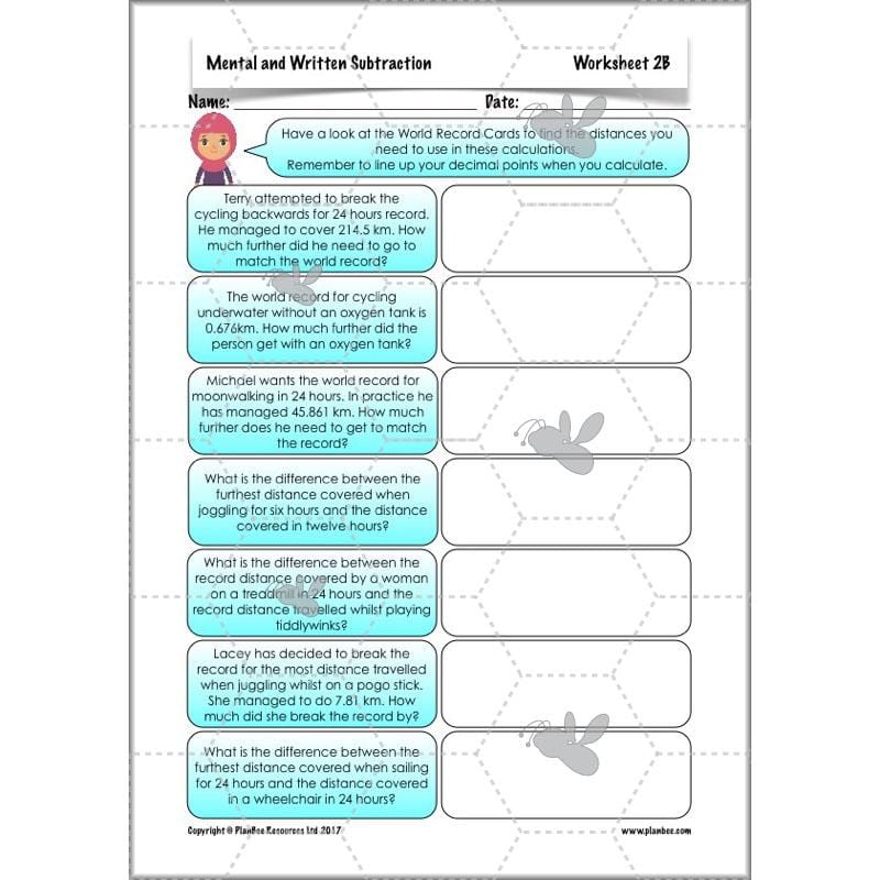 PlanBee Mental & Written Subtraction - Year 5 Maths Planning PlanBee