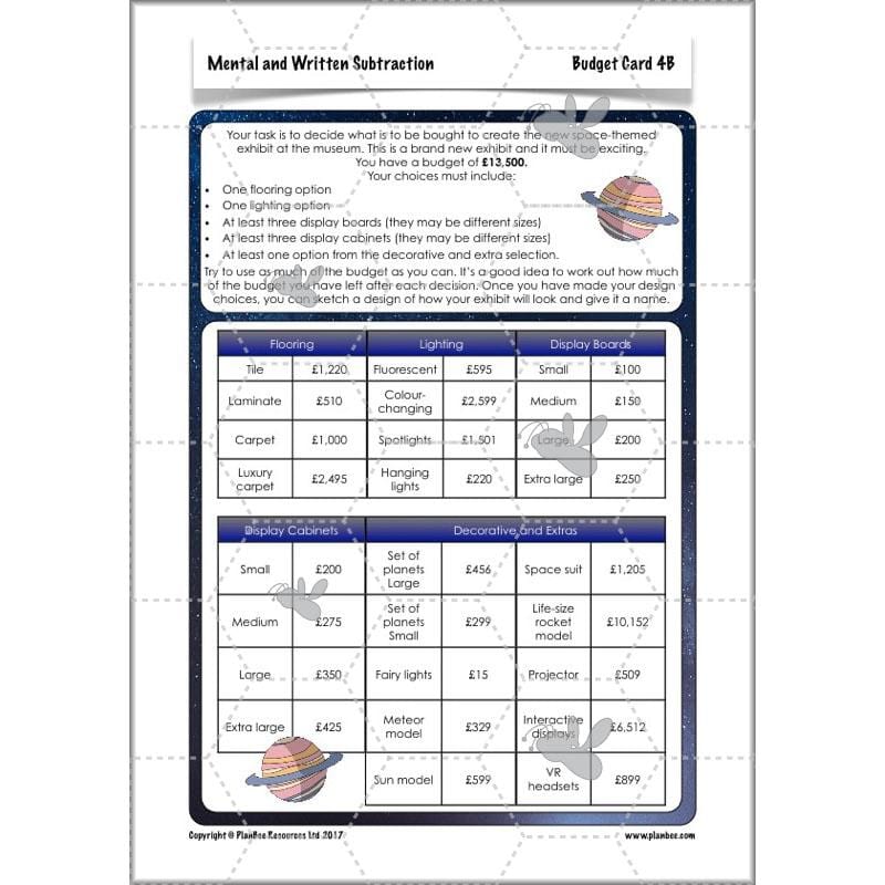 PlanBee Mental & Written Subtraction - Year 5 Maths Planning PlanBee