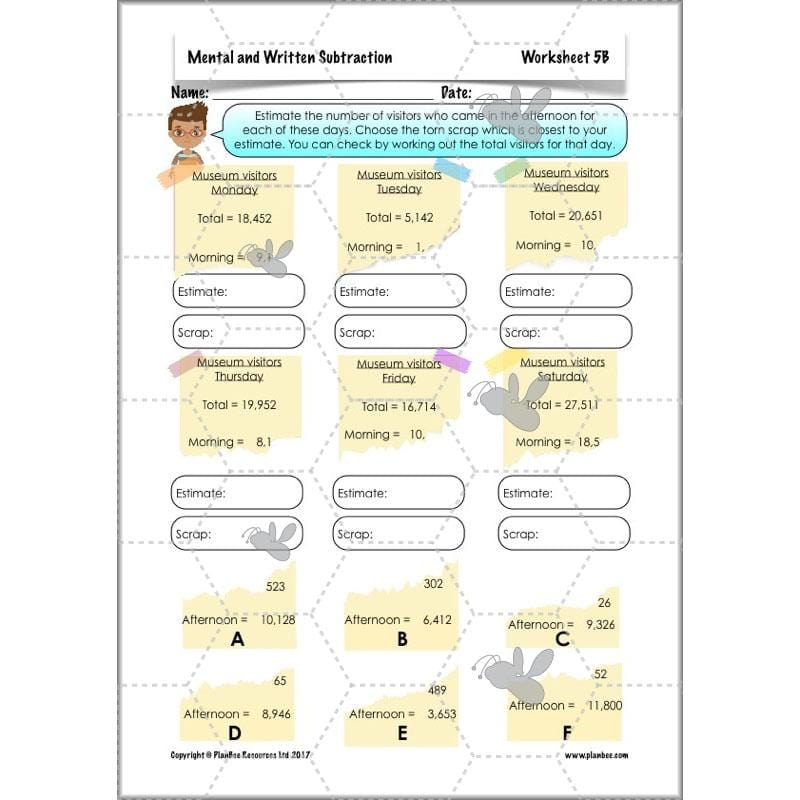 PlanBee Mental & Written Subtraction - Year 5 Maths Planning PlanBee