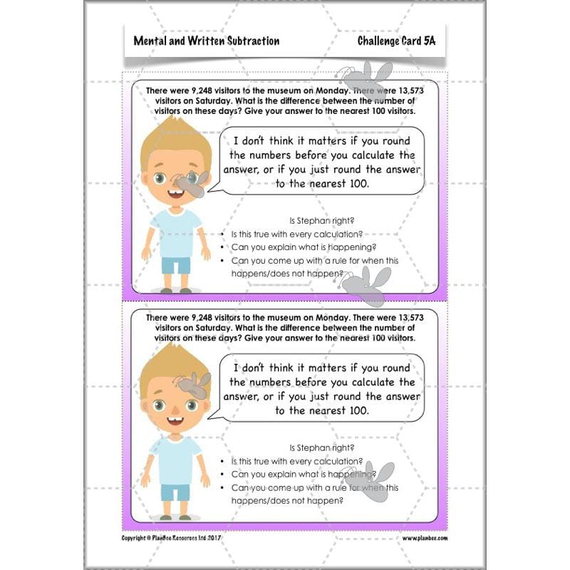 PlanBee Mental & Written Subtraction - Year 5 Maths Planning PlanBee