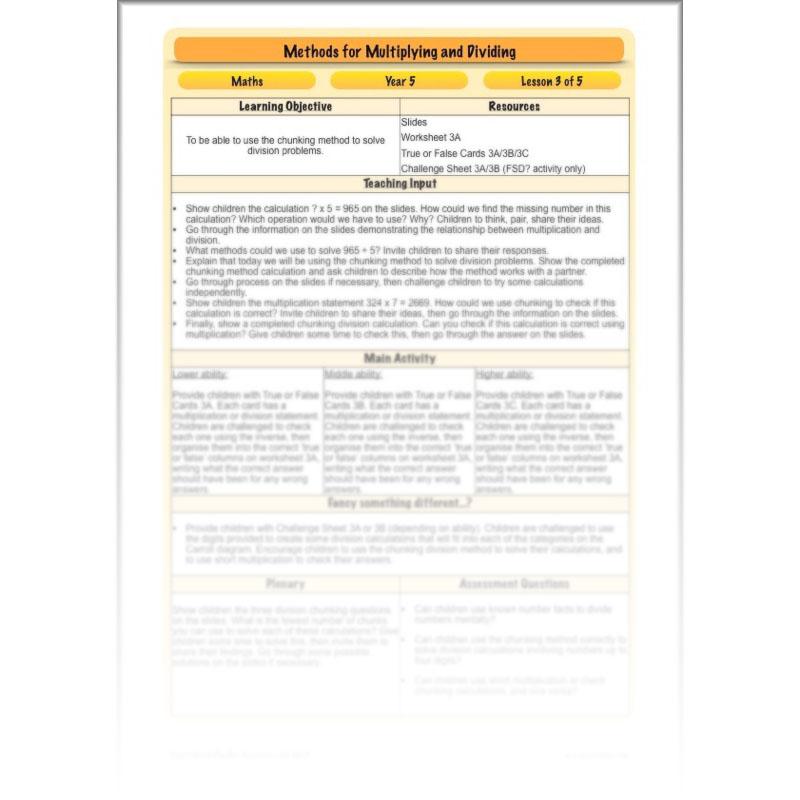 PlanBee Methods for Multiplying and Dividing - Year 5 Maths Planning - PlanBee