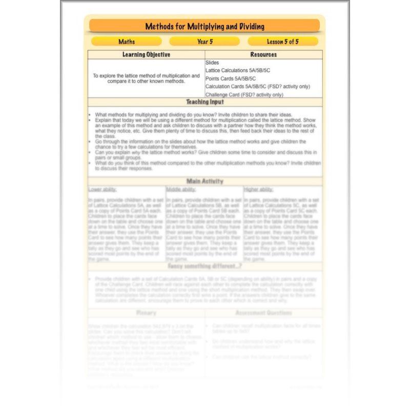 PlanBee Methods for Multiplying and Dividing - Year 5 Maths Planning - PlanBee