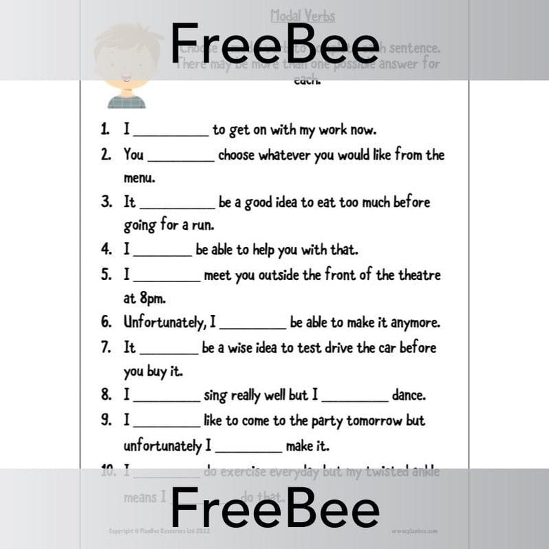 FREE Modal Verbs Worksheet KS2 By PlanBee Free modal verbs worksheet ks2 by planbee
