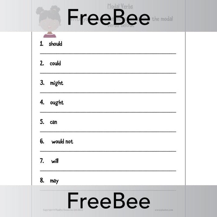 PlanBee FREE Modal Verbs Worksheet KS2 by PlanBee