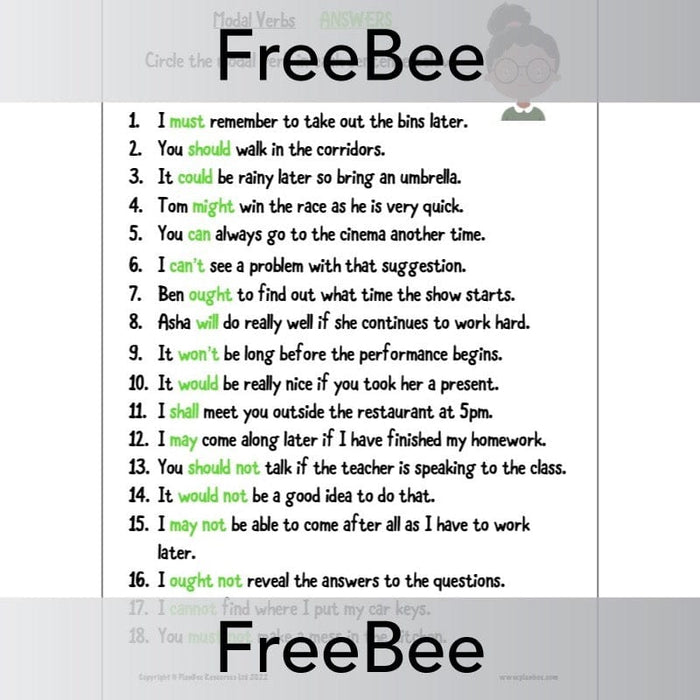 FREE Modal Verbs Worksheet KS2 By PlanBee Free modal verbs worksheet ks2 by planbee