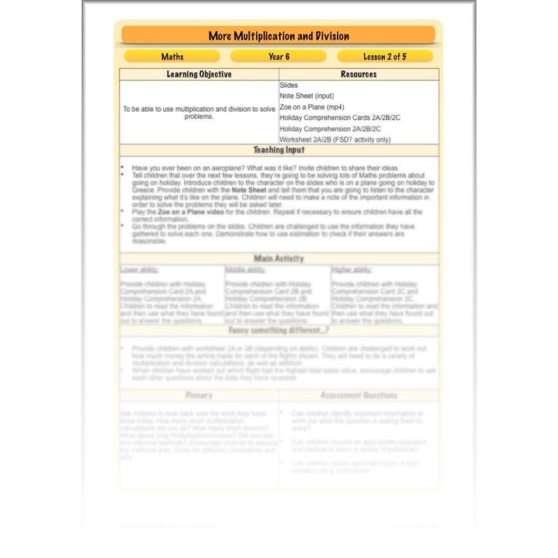 PlanBee More Multiplication and Division - Year 6 Maths Planning and Resources