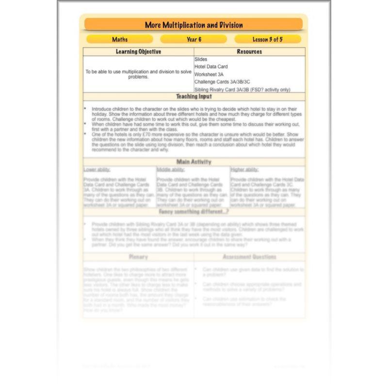 PlanBee More Multiplication and Division - Year 6 Maths Planning and Resources