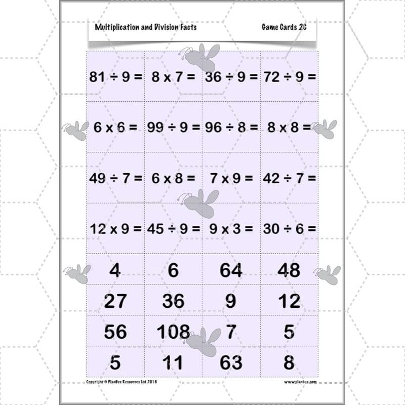 PlanBee Multiplication and Division Facts - Times Tables | Year 4 Maths