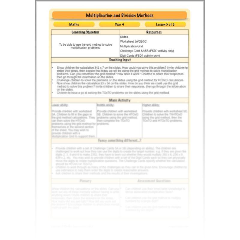 PlanBee Multiplication and Division Facts - Times Tables | Year 4 Maths