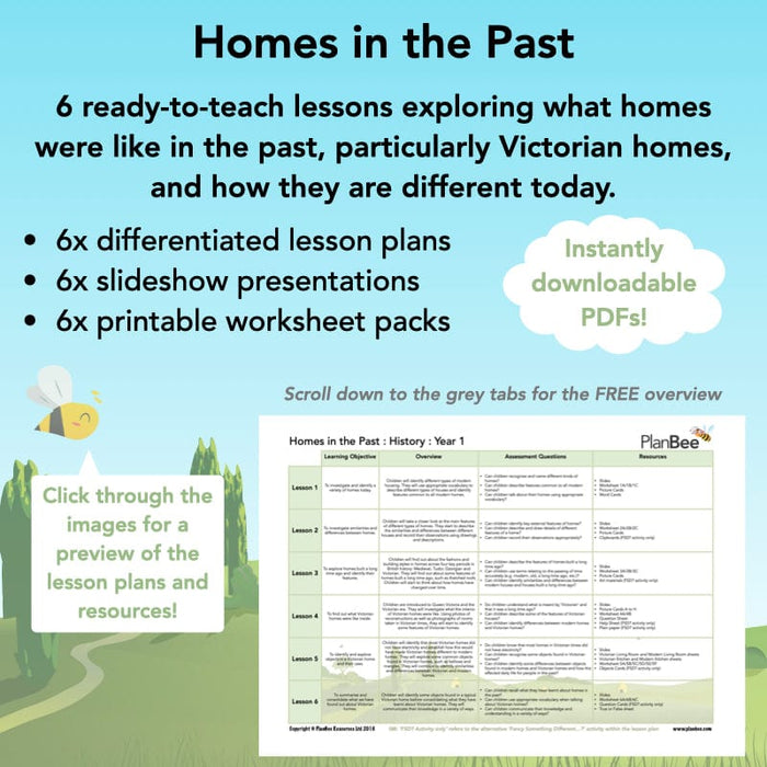 PlanBee Homes in the Past : KS1 Year 1 History Planning by PlanBee