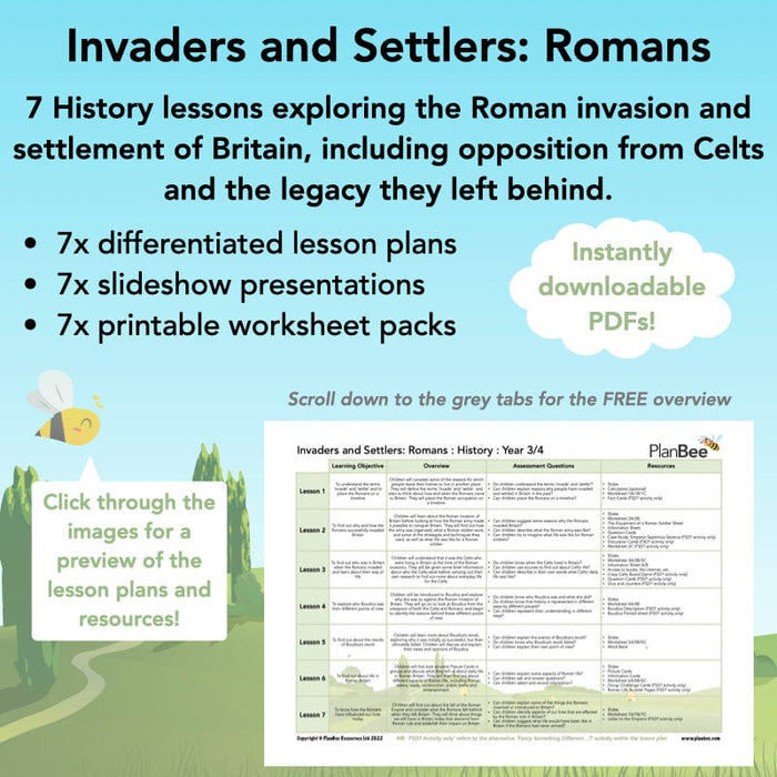 Roman Invasion of Britain KS2 Invaders and Settlers | PlanBee