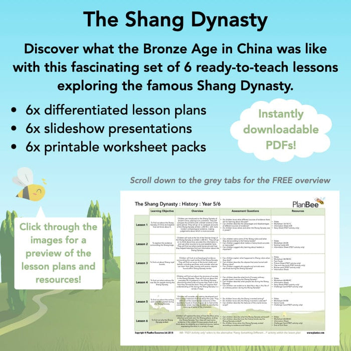 PlanBee Shang Dynasty KS2 Planning Pack for Year 5 & 6 by PlanBee