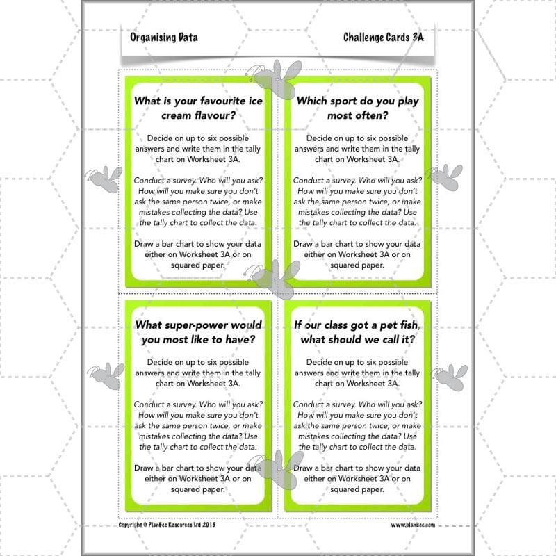 PlanBee Year 3 Statistics Organising Data PlanBee Maths Lesson