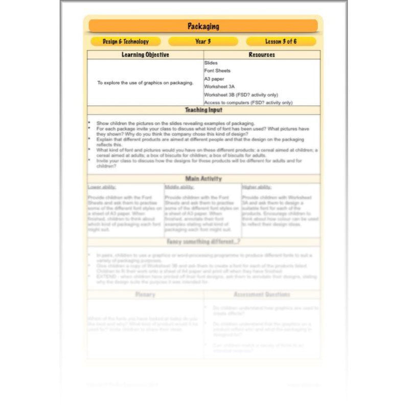 Packaging KS2 DT Lesson Plans and Resources from PlanBee