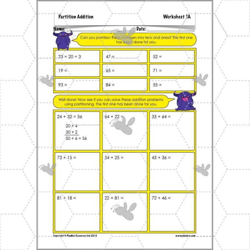 PlanBee Partition Addition: Year 3 Primary Maths Lessons and Resources