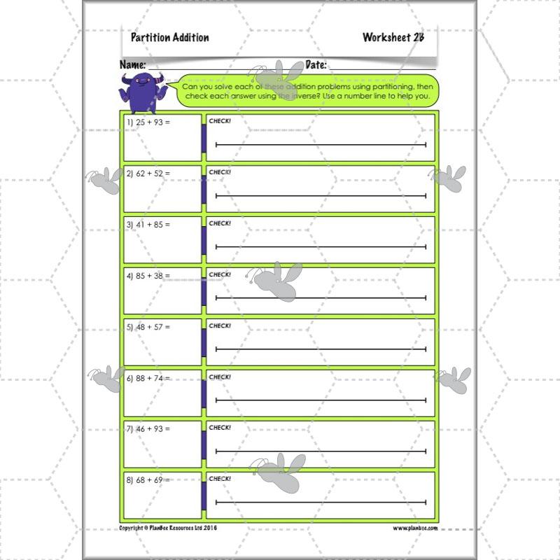 PlanBee Partition Addition: Year 3 Primary Maths Lessons and Resources