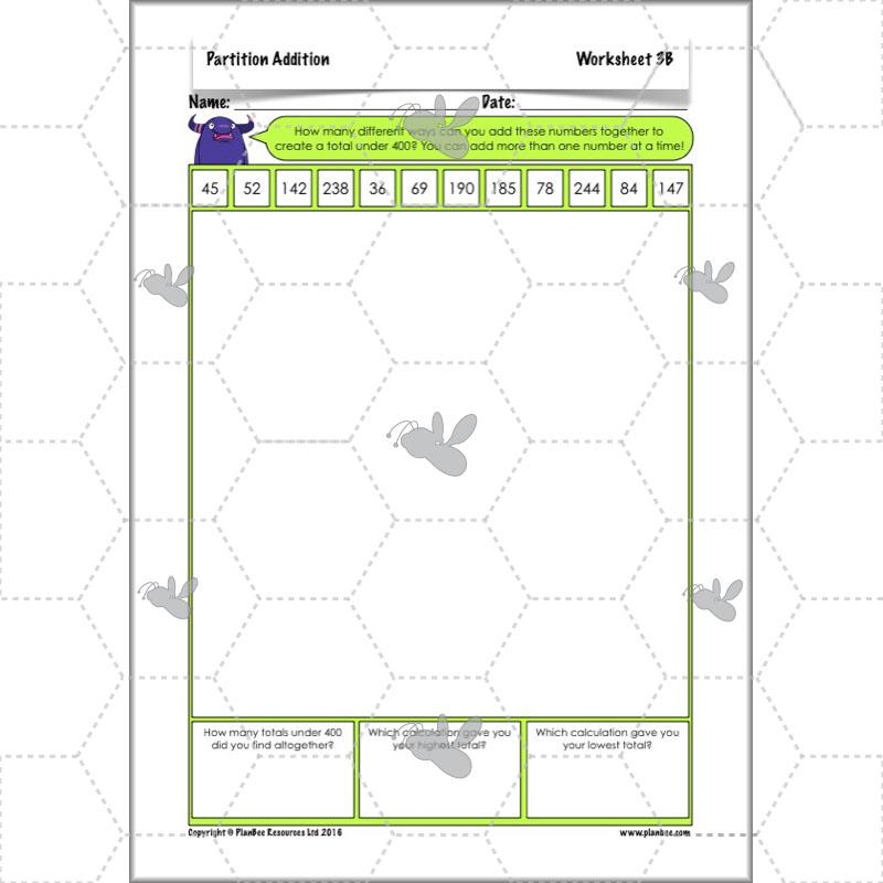 PlanBee Partition Addition: Year 3 Primary Maths Lessons and Resources