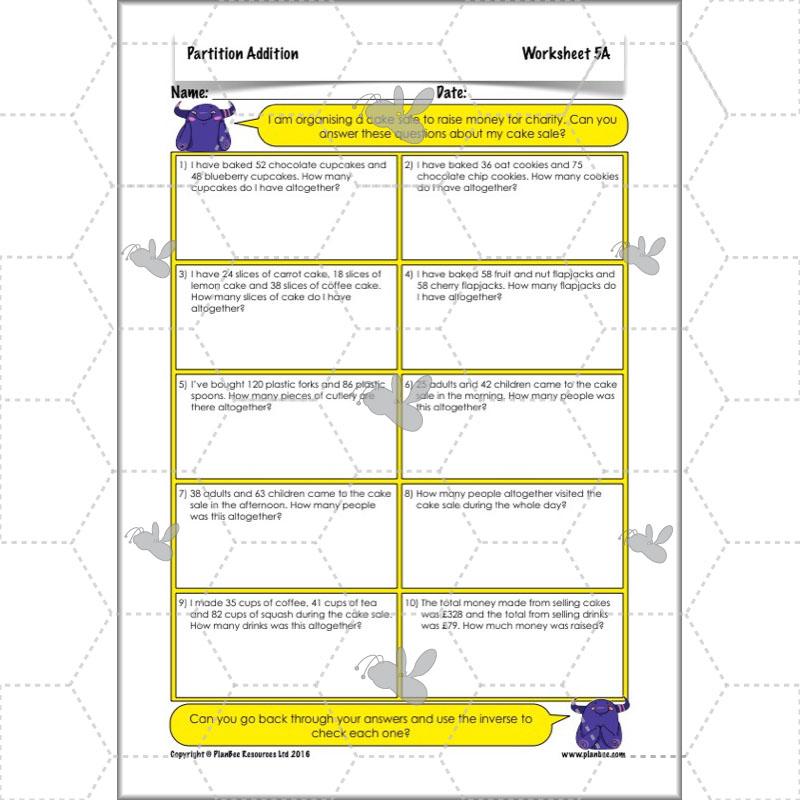 PlanBee Partition Addition: Year 3 Primary Maths Lessons and Resources