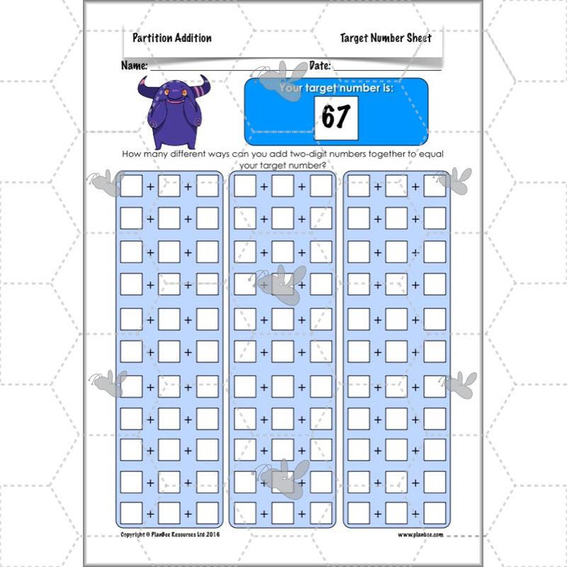 PlanBee Partition Addition: Year 3 Primary Maths Lessons and Resources