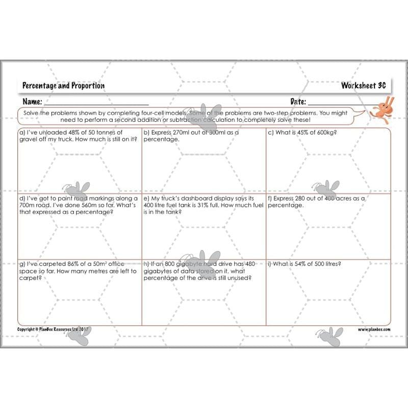 PlanBee Percentage & Proportion - Maths Planning and Resources for Year 5
