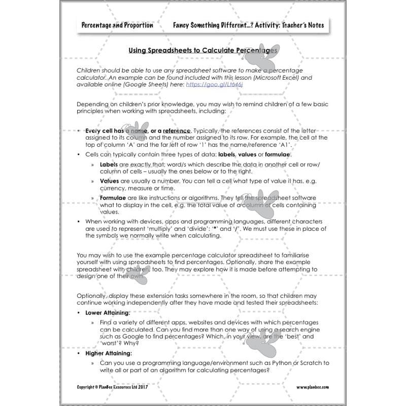 PlanBee Percentage & Proportion - Maths Planning and Resources for Year 5