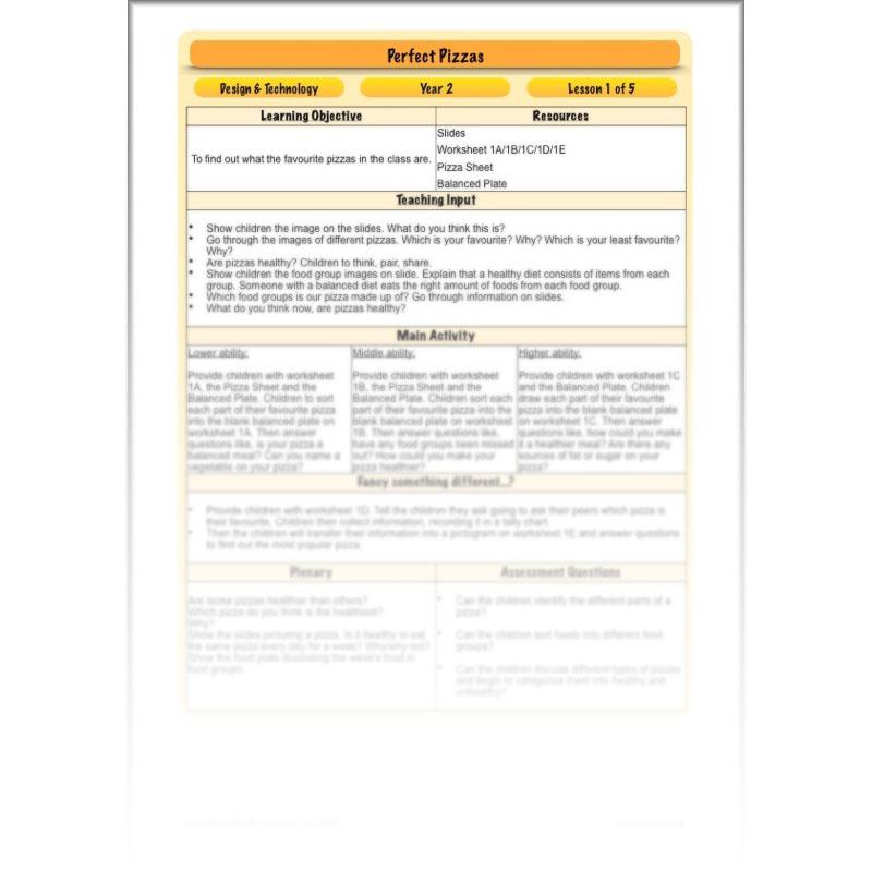 PlanBee Cooking Year 2 DT | Cooking with Kids Pizza | PlanBee