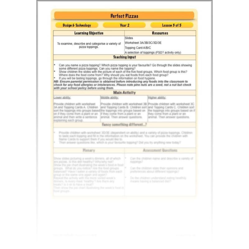 PlanBee Cooking Year 2 DT | Cooking with Kids Pizza | PlanBee