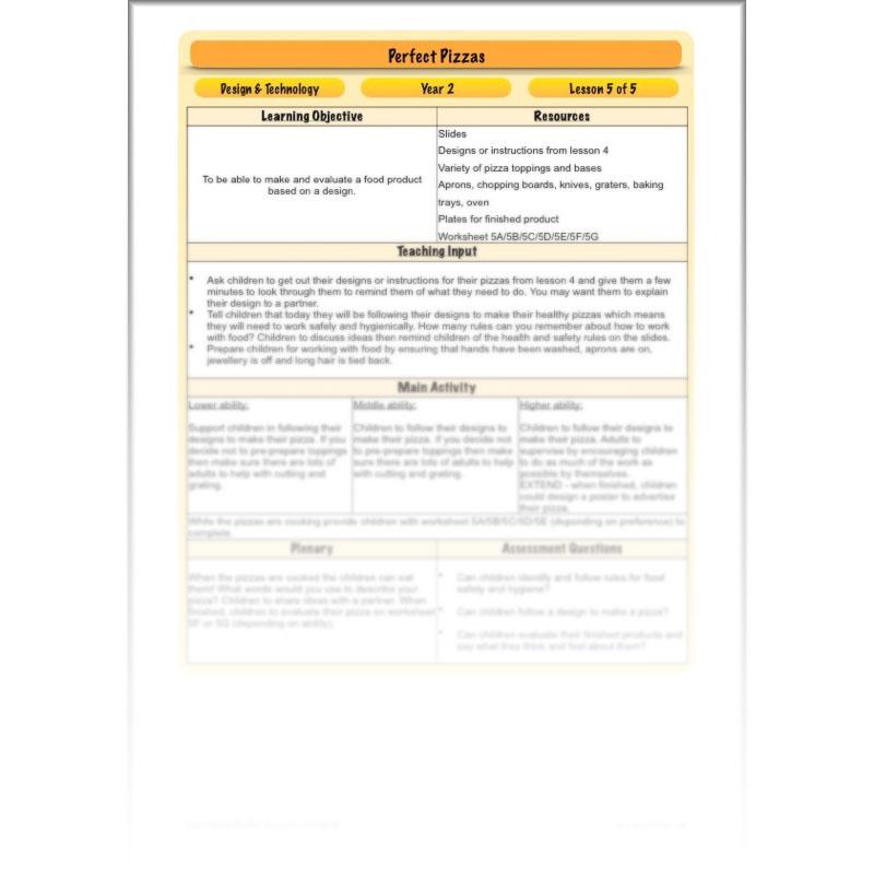 PlanBee Cooking Year 2 DT | Cooking with Kids Pizza | PlanBee