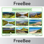 PlanBee Free Physical features of the UK Photo Mat by PlanBee