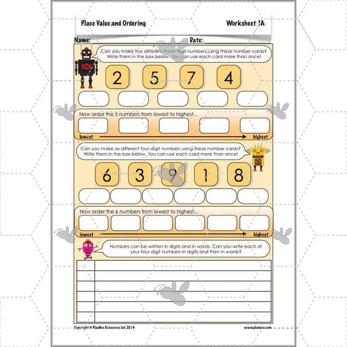 PlanBee Place Value and Ordering: Year 4 Number & Place Value Maths Lessons