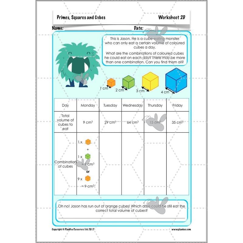 PlanBee Primes, Squares & Cubes - Year 5 Maths Planning & Resources - PlanBee